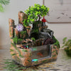 Tabletop Fountain Indoor Small Rockery Desktop Mountain Cascading Waterfalls, Rockery Water Fountain Waterwheel Mill Rolling Ball Atomizing Home Ornament Decoration Simulated Landscape (A)