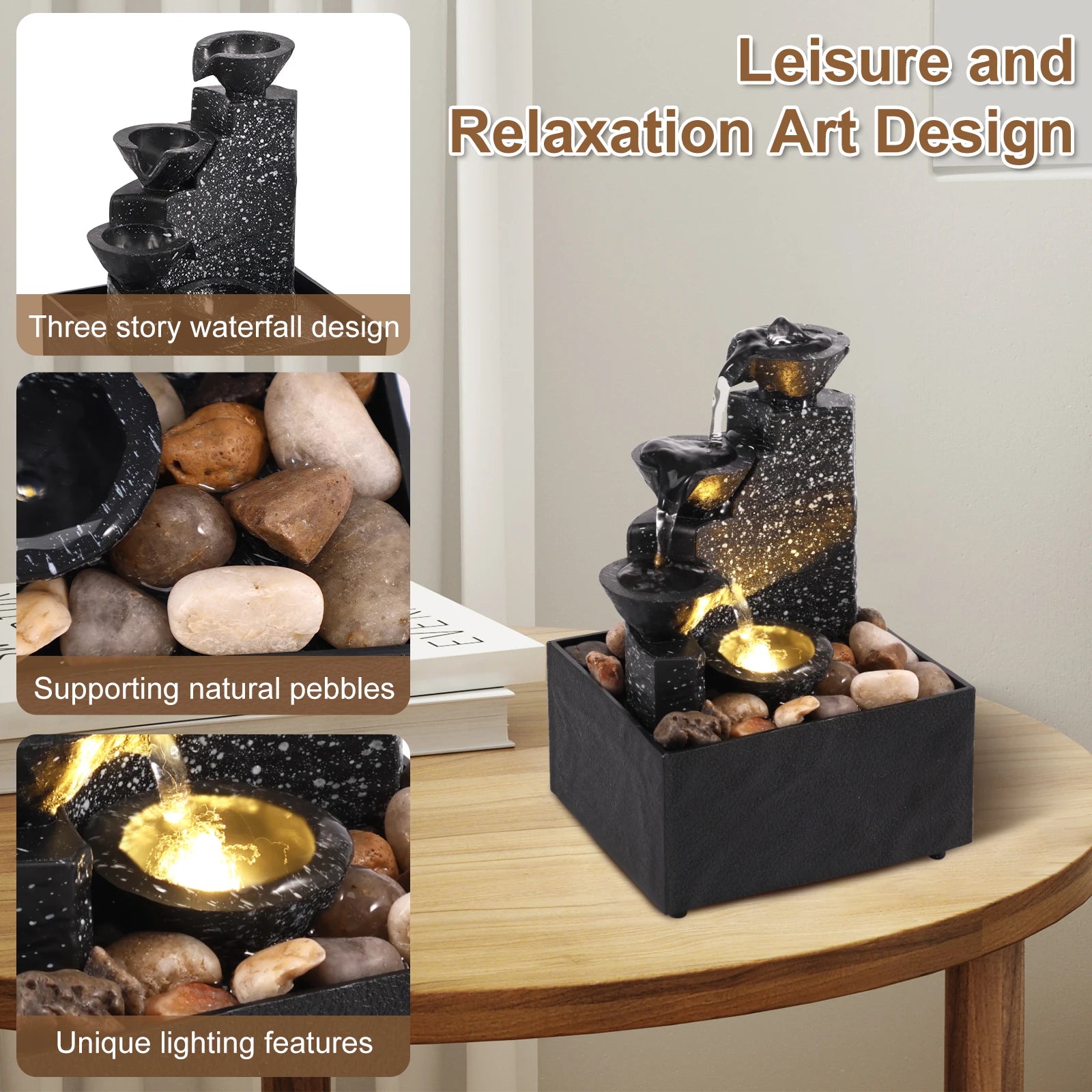 Desktop Waterfall Decoration Creative Flowing Water Ornaments Small Living Room Office Ornaments Desktop Fountain Ornaments